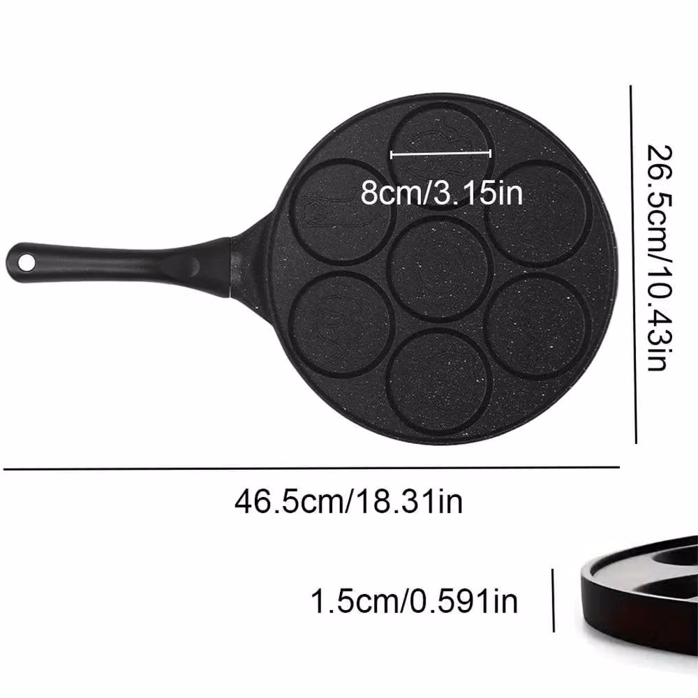 SPETLEK 7 Holes Animal Style Non-stick Pancake Griddle Pan, Black – 2