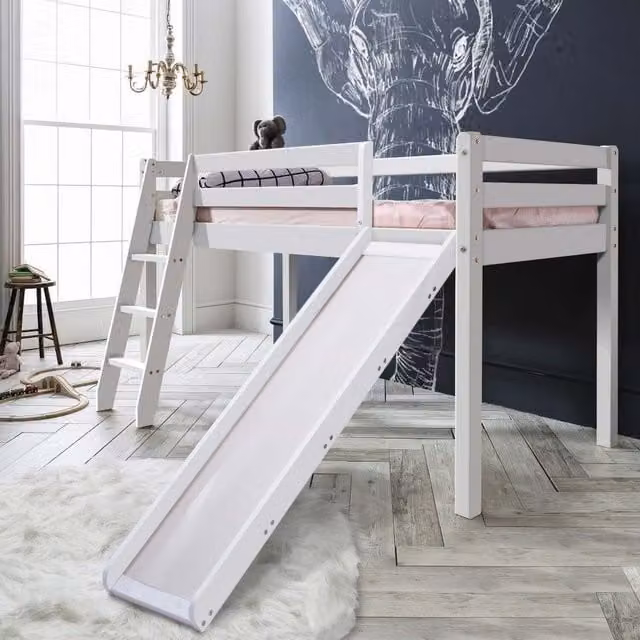 Noa and Nani Thor Cabin Midsleeper Bed in Classic White Lacquered Pine
