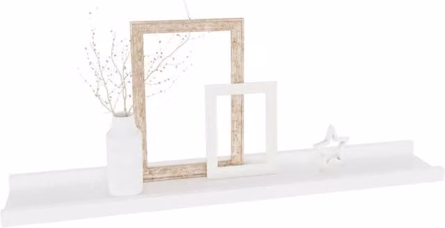 Berkfield Home Decorative Wall Shelves, 4 Piece Set, White, W: 60 cm, D: 9 cm, H: 3 cm