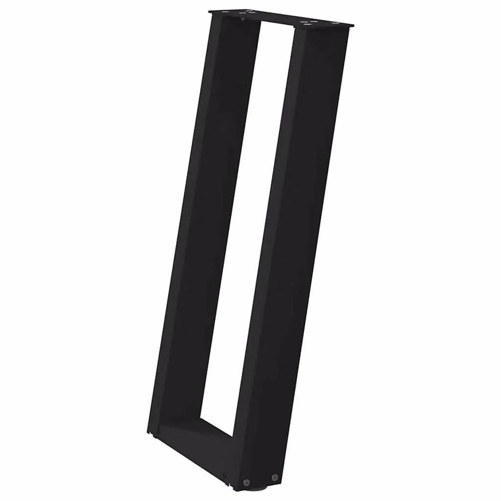 Berkfield Home U-Shaped Console Table Legs, 2 Piece Set, Black Matt Steel, W: 28 cm, H: 72-73 cm – 2