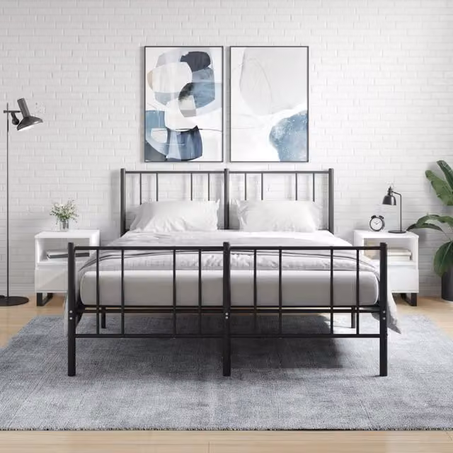 Berkfield Home Set of 2 White Modern Bedside Cabinets, W/D/H: 40 x 35 x 50 cm – 1