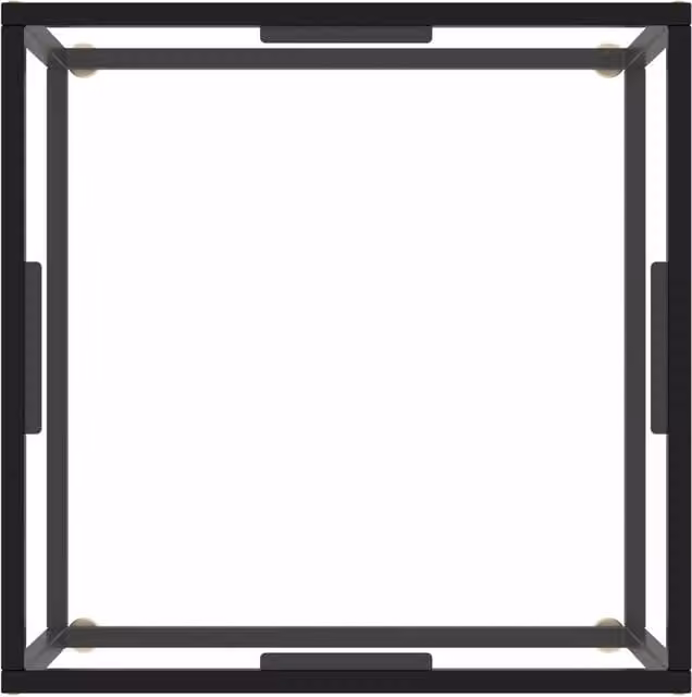 Berkfield Home Modern Square Coffee Table in Black with Transparent Tempered Glass, W/D/H: 60 x 60 x 35 cm