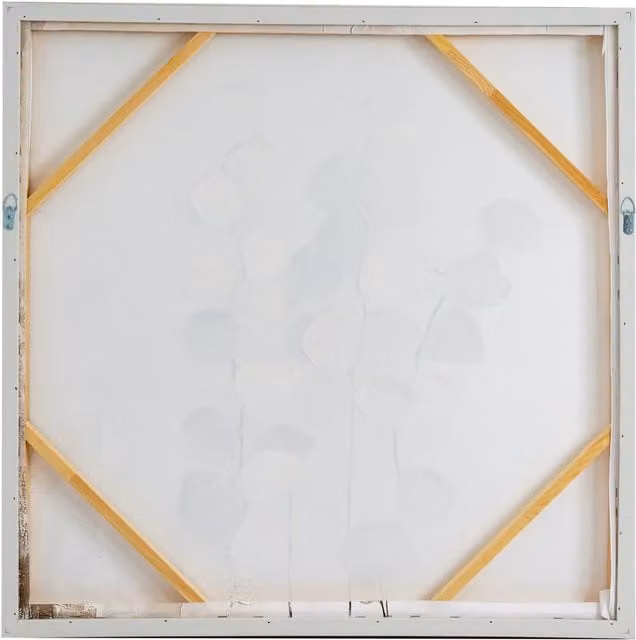 KDMK Mistora Modern Abstract Hand Painted Canvas Wall Art in Frame, Brown
