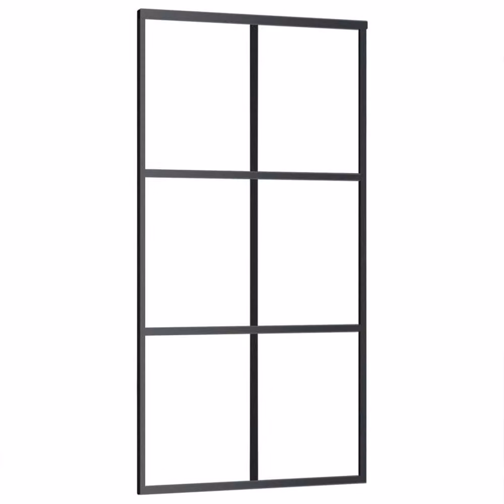 Berkfield Home Black Sliding Glass and Aluminium Door with Hardware Set, W: 102 cm, H: 205 cm – 2