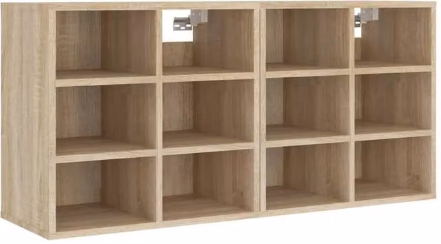 Berkfield Home Set of 2 Sonoma Oak Shoe Cabinets in Light Tan, W/D/H: 52.5 x 30 x 50 cm – 1