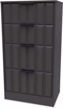 Welcome New York 4 Drawer Midi Chest of Drawers in Black Matt Modern Geometric Design