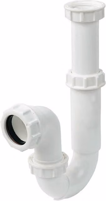 FloPlast White Plastic Telescopic Adjustable Height P Trap 40mm