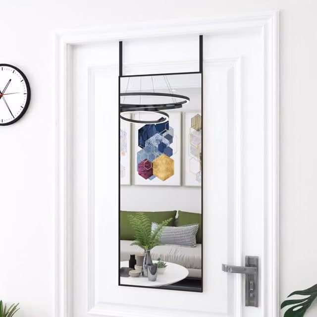 Berkfield Home Minimalist Rectangular Door Mirror in Black, W: 40 cm, H: 100 cm