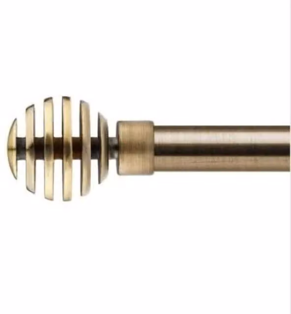 New Edge Blinds Geneva Extendable Metal Eyelet Curtain Pole Set in Bronze, Width: 160 cm