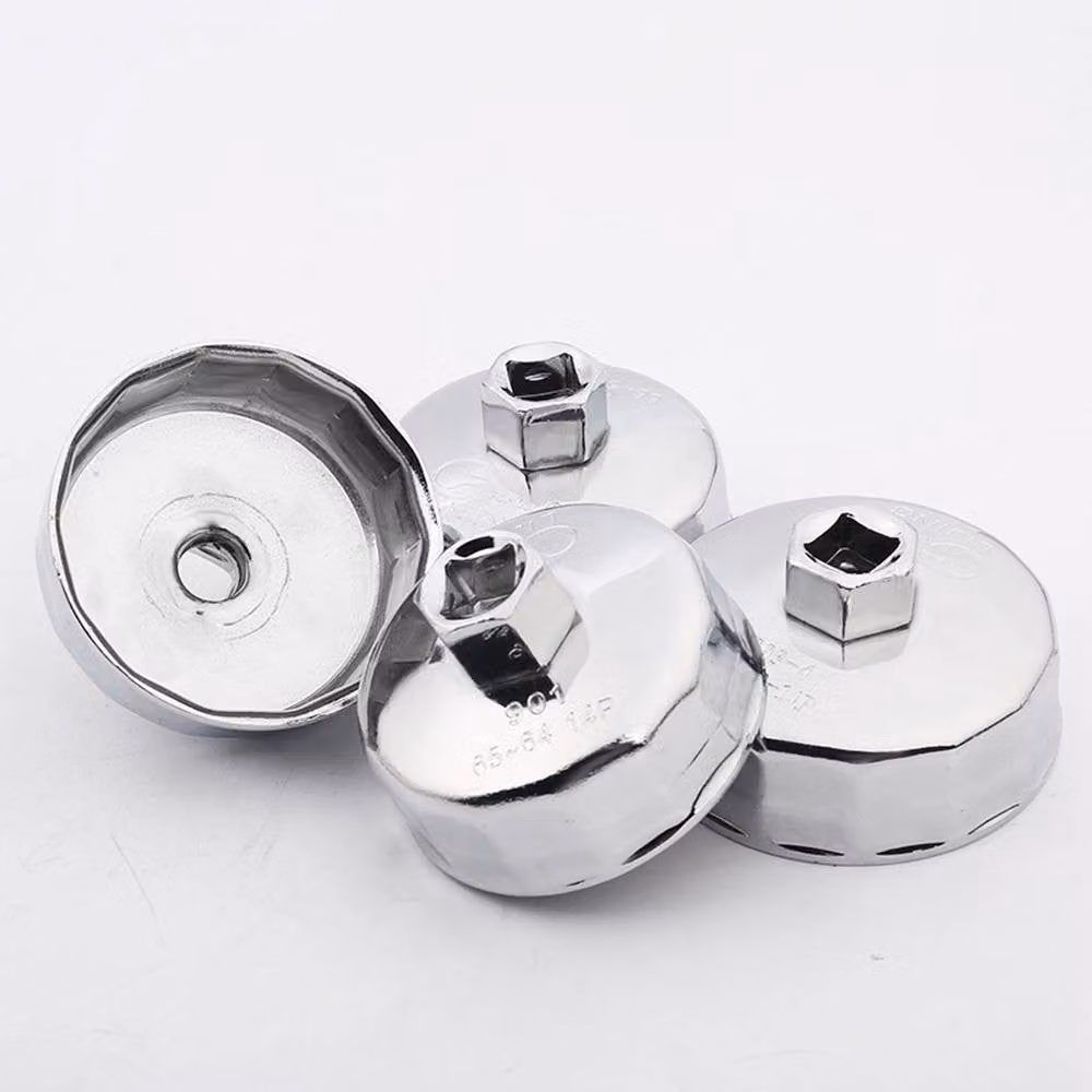 Ventryn 35-Piece Oil Filter Socket and Wrench Cup Type Cap Removal Set in Silver and Multicolour – 3