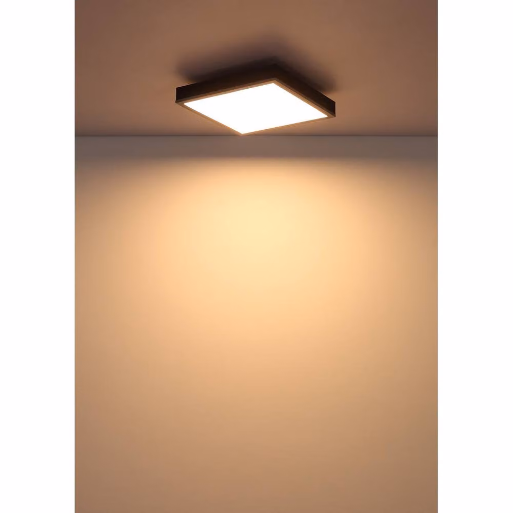 Netlighting Doro Modern Square Flush Ceiling Light in Silver with Warm White LED – 2