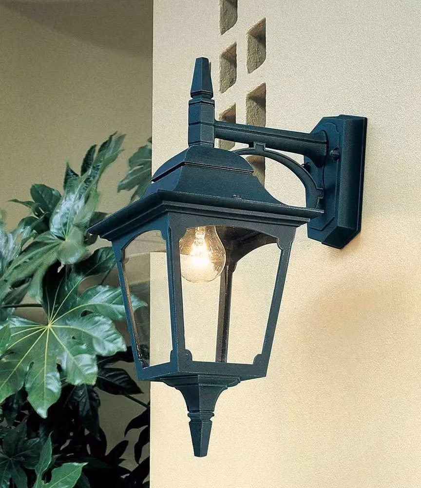 Netlighting Chapel Black Outdoor Wall Lantern Light with Transparent Glass, IP44 Rated, E27 Socket – 2