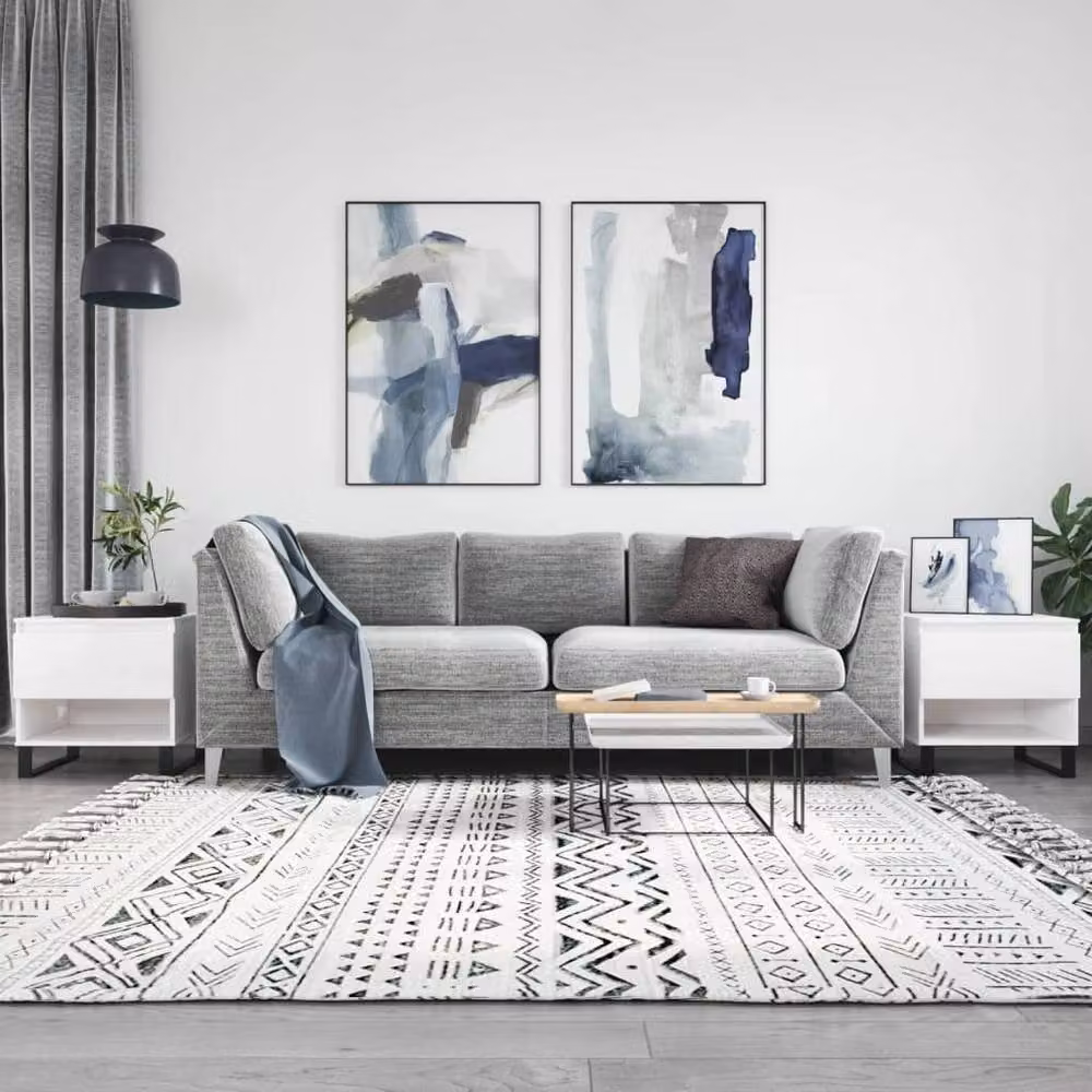 Berkfield Home Set of 2 Modern High Gloss White Square Coffee Tables, W/D/H: 50 x 46 x 50 cm – 2