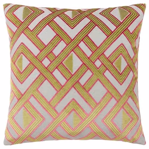 Paoletti Henley Geometric Multicolour Velvet Square Cushion W/D/H: 50 x 50 x 50 cm – 1