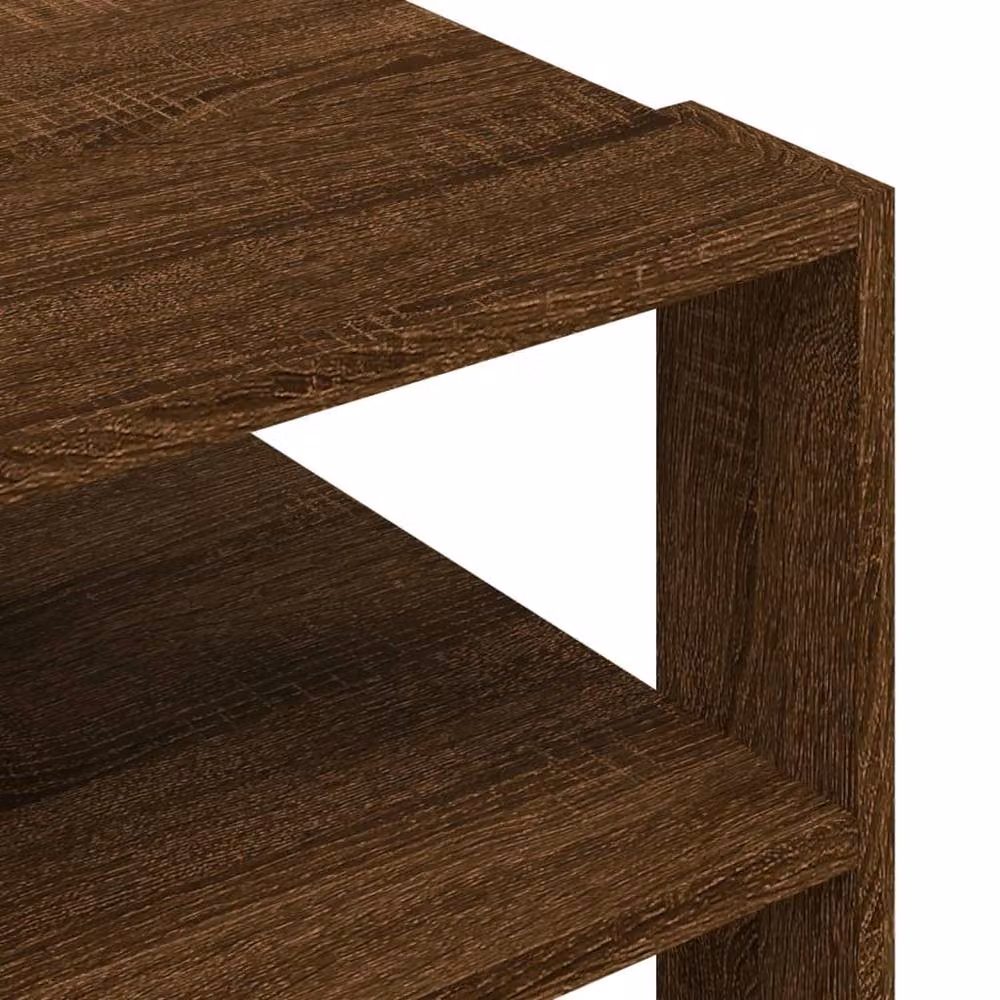 Berkfield Home Modern Square Coffee Table in Brown Oak, W/D/H: 59.5 x 59.5 x 40 cm – 5