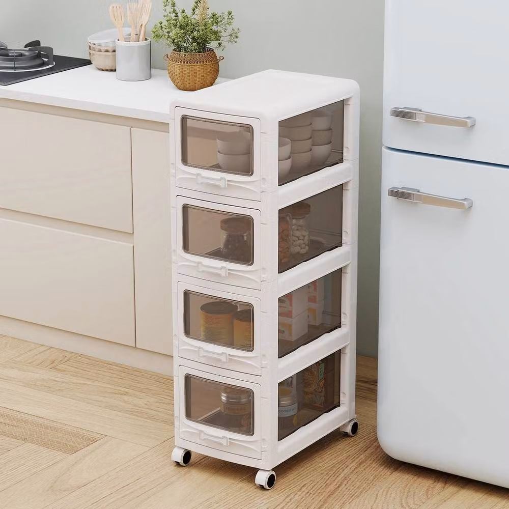 Havendro 4 Tier Rolling Plastic Drawer Storage Utility Cart in White – 3