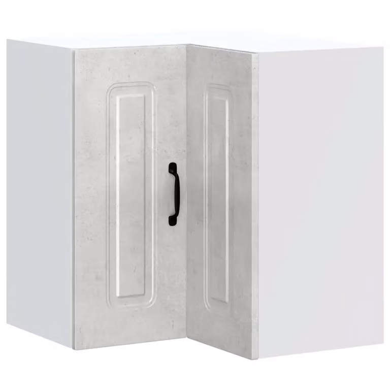 Berkfield Home Kalmar Modern Wall Mounted Kitchen Corner Cabinet in Concrete Grey Matt Engineered Wood