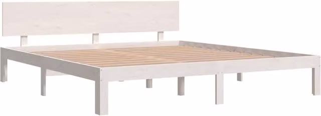 Berkfield Home Beautiful Super King Size Bed Frame in White Solid Pine Wood W/D/H: 180 x 200 x 69.5 cm – 1