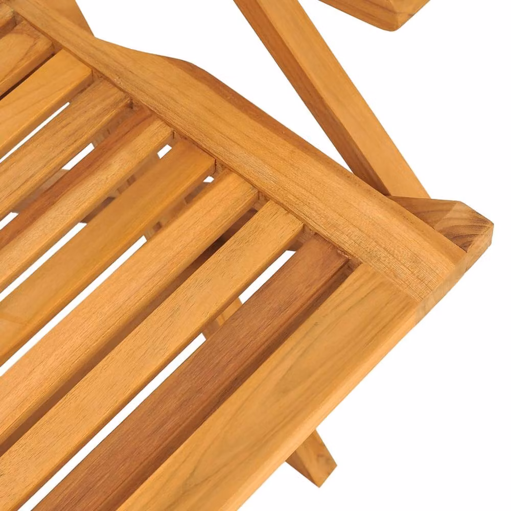 Berkfield Home Set of 4 Folding Garden Chairs in Brown Teak Wood, W: 56 cm, D: 63 cm, H: 90 cm – 3