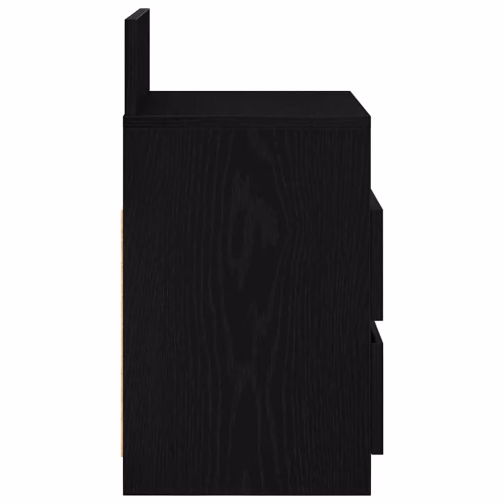 Berkfield Home Modern Black Bedside Cabinet with 2 Drawers, W/D/H: 40 x 33 x 60 cm – 4