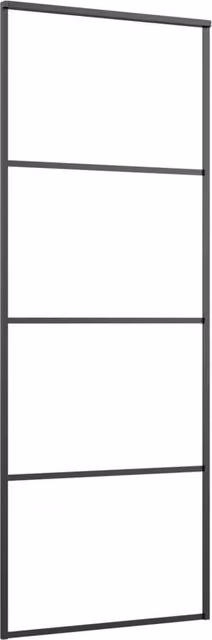Berkfield Home Black Aluminium and ESG Glass Sliding Door W: 76 cm, H: 205 cm