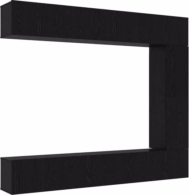 Berkfield Home 5 Piece Modern Wall-Mounted TV Cabinet Set in Black Oak Matt MDF