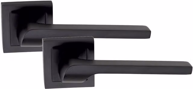 Golden Grace Matt Black Lever Latch Door Handles, 5 Pairs