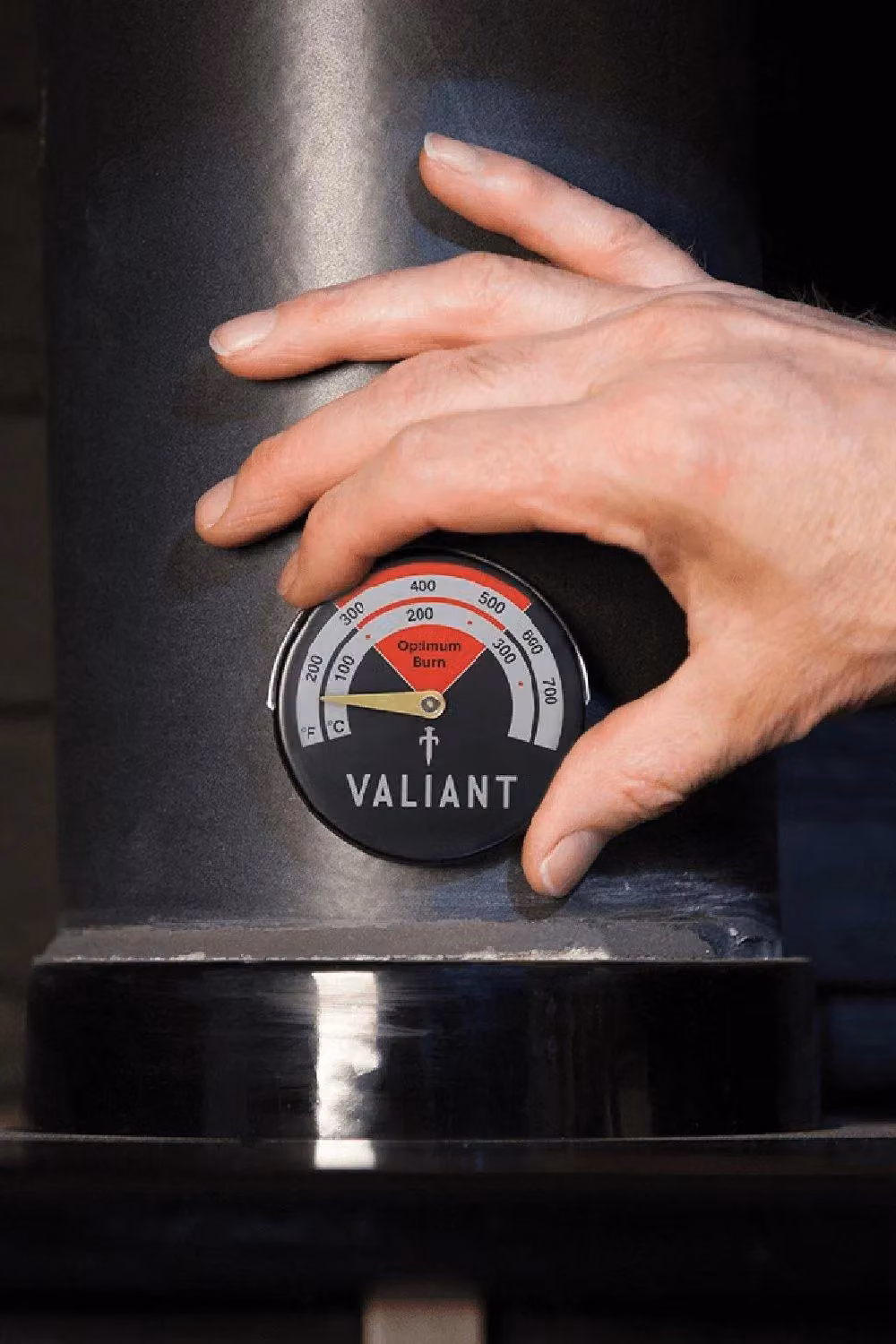 Vaillant Magnetic Steel Stove Thermometer in Red, Diameter: 6.3 cm – 2