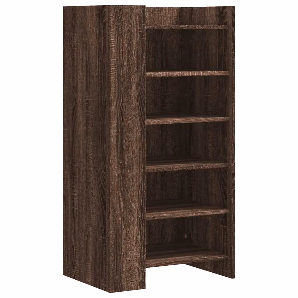 Berkfield Home Brown Oak Shoe Cabinet with Hinged Doors, W/D/H: 52 x 37.5 x 100 cm – 2