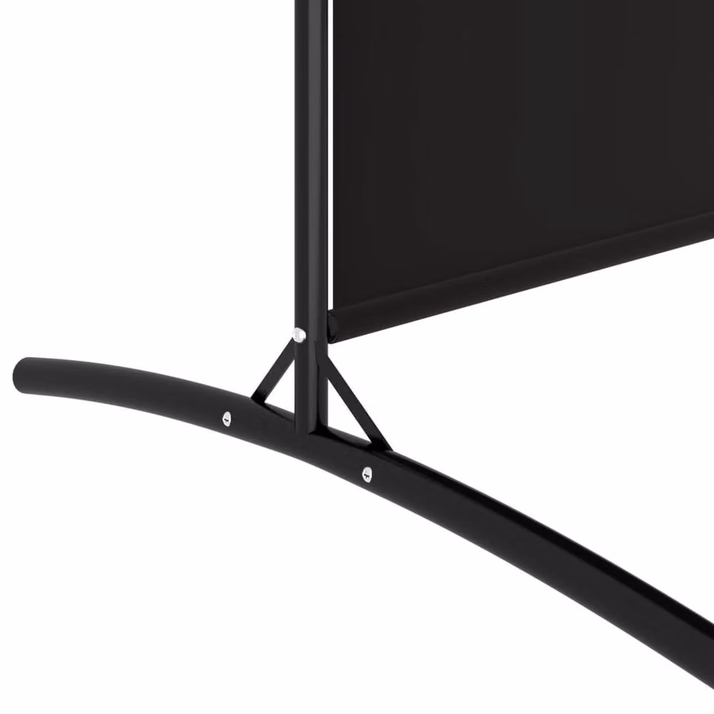 Berkfield Home 3-Panel Fabric Room Divider in Black, H 180 cm x W 525 cm – 4
