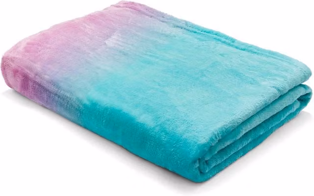 Catherine Lansfield Mermaid Fleece Throw, Pink, W/D/H: 130 x 170 cm