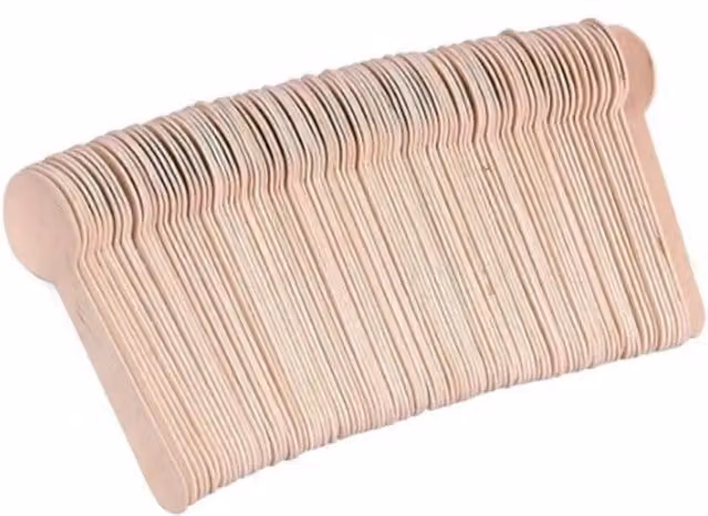 KDMD 100 Disposable Wooden Spoons, 15.5 cm, Brown – 1