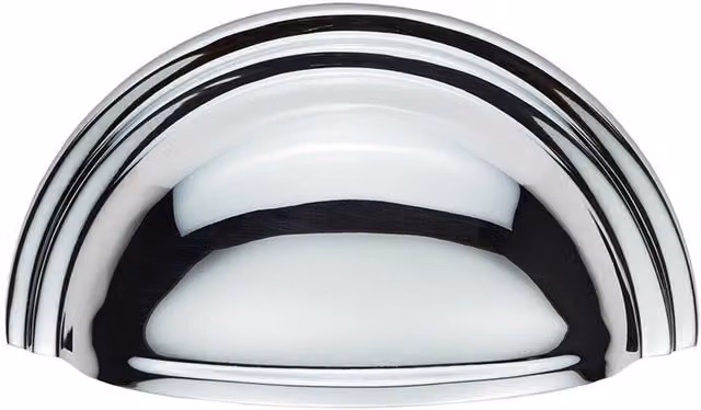 Loops Victorian Cup Pull Handle in Polished Chrome, 92 x 46 mm with 76 mm Fixing Centres – 2