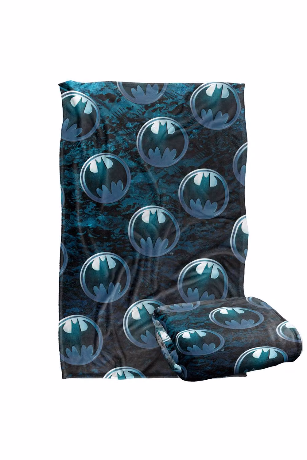 Warner Bros. Batman Bat Logo Pattern Super Soft Polyester Throw Blanket, Multicolour, Large – 2