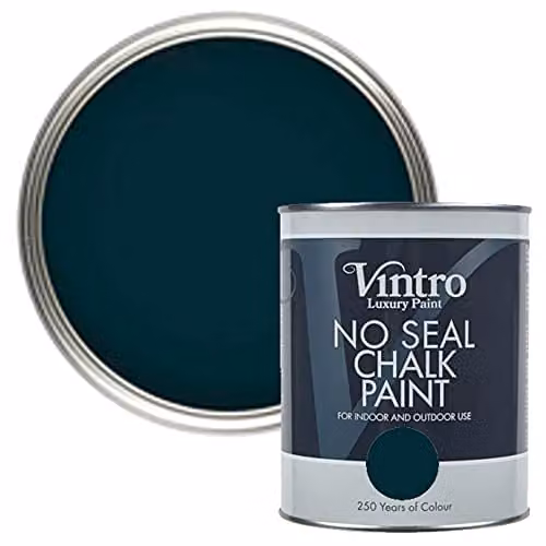 Vintro Hackfall No Seal Chalk Paint, Matt Water-Based Black/Green, 1 Litre