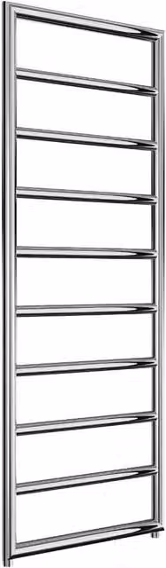 Reina Nardo Chrome Straight Round Designer Heated Towel Rail in Silver, H 120 cm x W 45 cm x D 4.5 cm – 1