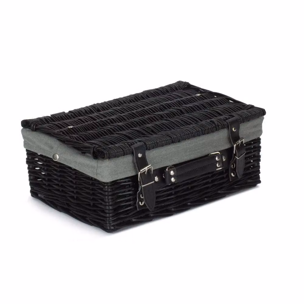 Red Hamper Black Willow Empty Picnic Basket with Grey Lining, Width: 36 cm – 2