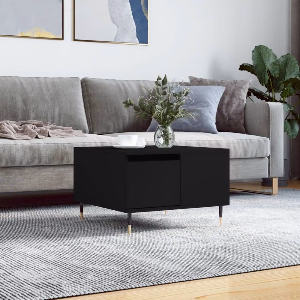 Berkfield Home Modern Square Coffee Table in Black, W/D/H: 55 x 55 x 36.5 cm – 2