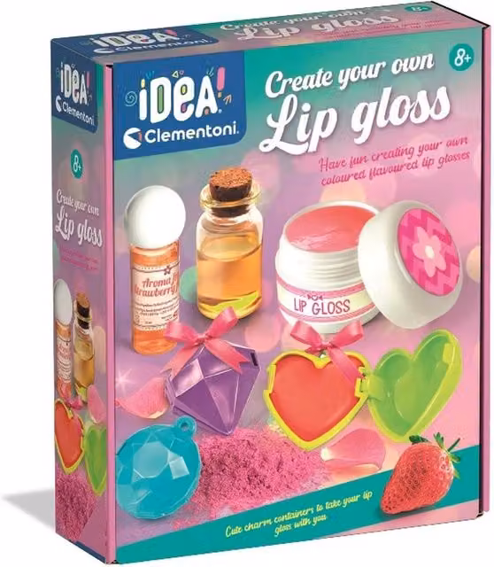 Clementoni Create Your Own Lip Gloss Kit in Pink and Multicolour