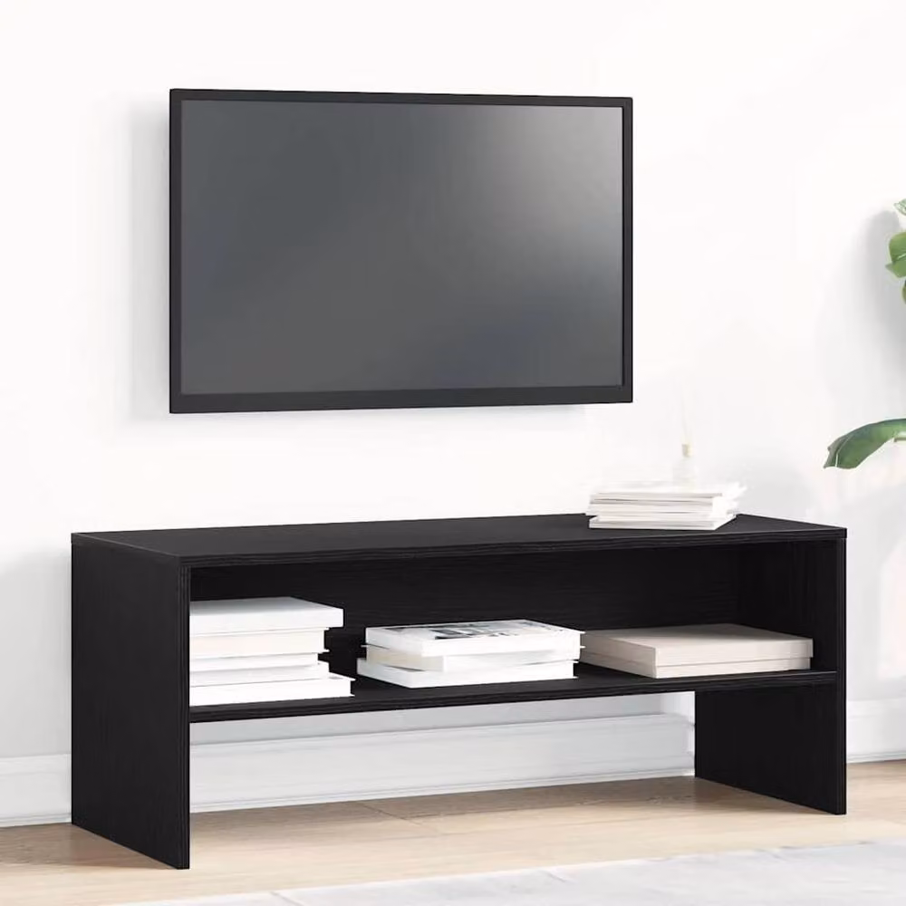 Berkfield Home TV Cabinet in Black Oak, W/D/H: 100 x 40 x 40 cm – 2