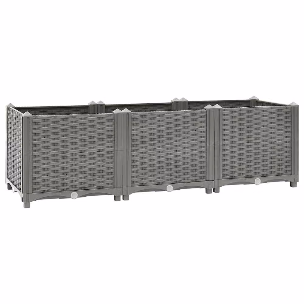 Berkfield Home Grey Polypropylene Raised Bed W/D/H: 120 x 40 x 38 cm – 2