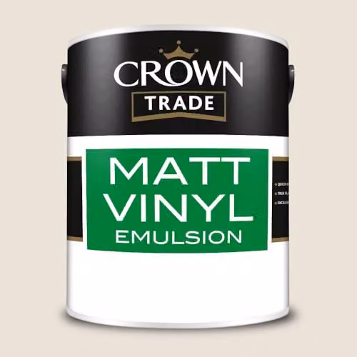 Crown Trade Matt Vinyl Dispersion Paint in Beige White, 5 l – 2