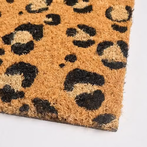 OHS Leopard Print Coir Doormat, Brown, W: 60 cm, D: 40 cm – 3