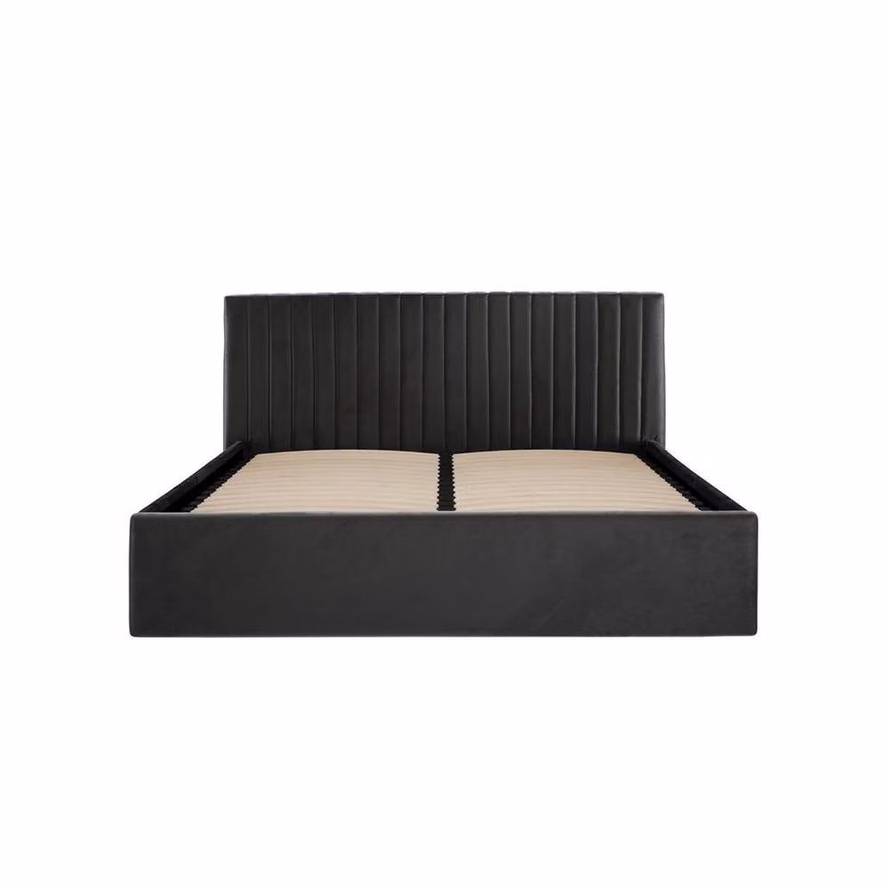 Lemon Pavilion Furniture Berlin Ottoman King Size Bed Frame in Black Velvet with Lift Up Base, W/D/H: 180 x 200 cm – 2