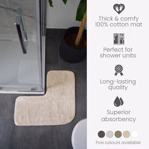 Allure Bath Fashions Cotton Bath Mat in Beige/Sand, W/D/H: 70 x 35 x 1 cm – 4