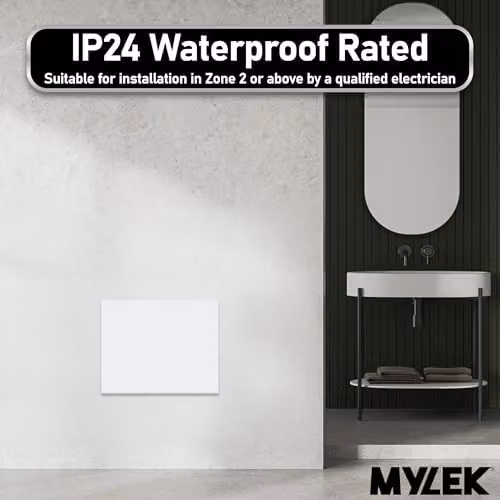 MYLEK White Slimline Wall Mounted Convector Panel Heater, 500W, W: 44 cm, H: 35 cm – 3