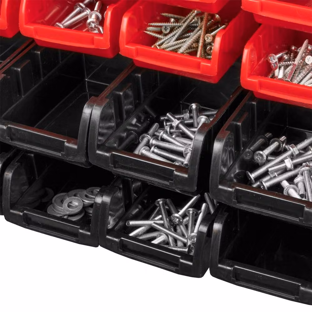 VOGREX 64 Piece Wall Mounted Tool Storage Organiser Rack in Red – 5