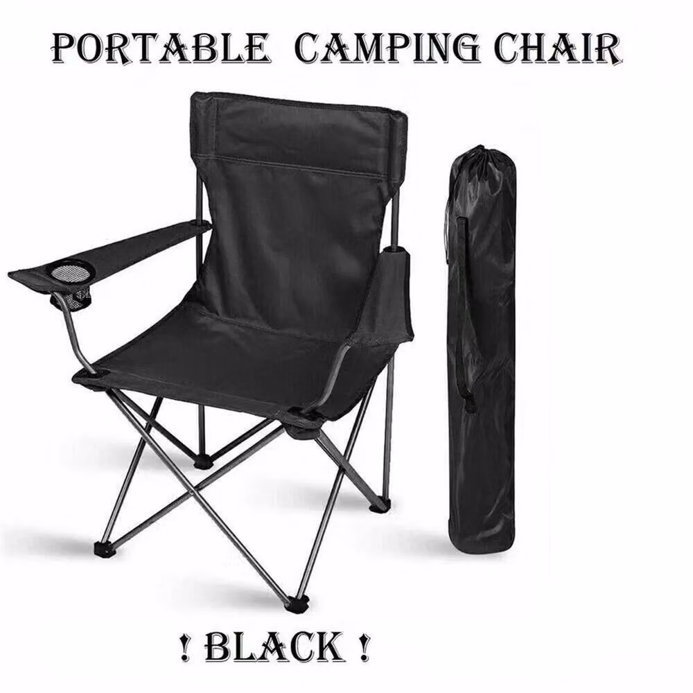 FLAVORA Portable Folding Camping Chair in Black – 6