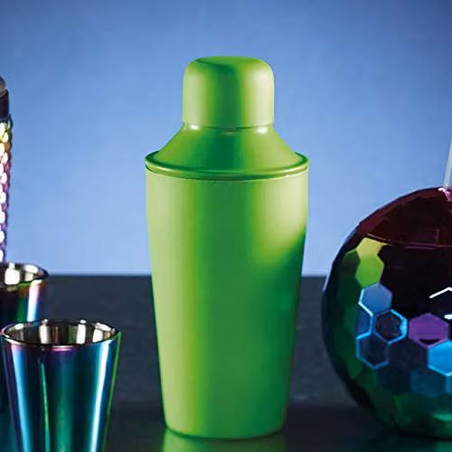 BarCraft Mini Stainless Steel Cocktail Shaker, Green, 300 ml – 3