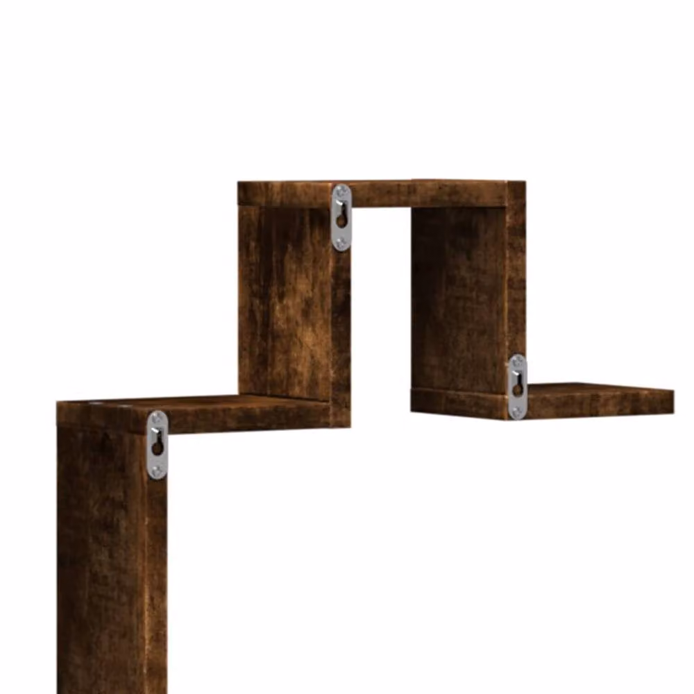 Berkfield Home Wall Shelf in Smoked Oak Brown, W: 104.5 cm, D: 10 cm, H: 43 cm – 3